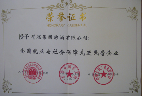 2009年榮獲全國就業與社會保障先進民營企業